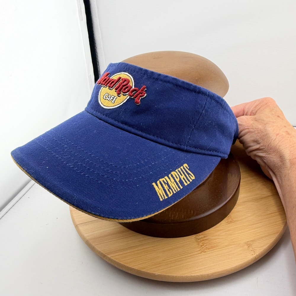 Hard Rock Cafe Memphis Visor Navy Blue Love All Serve All Adjustable Hat